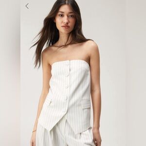 Nastygal pinstriped tailored bustier bandeau top